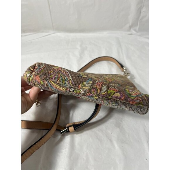 Sakroots Campus Mini Purse Artist Circle Peace Bird Print Crossbody Sequins Jute - Picture 14 of 16